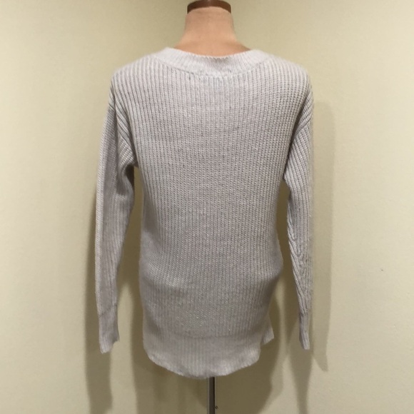 Anthropologie Sanctuary Sweater Size Small Light Gray Patch Pocket Pullover - Picture 4 of 9